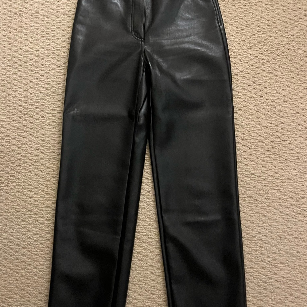 Aritzia Black Leather Pants